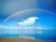 rainbow, beach, inspirational
